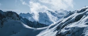 Preview wallpaper mountains, snow, cloud, winter, landscape, snowy