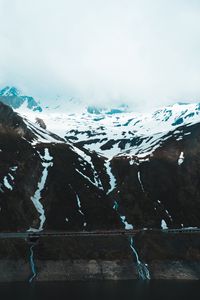 Preview wallpaper mountains, snow, clouds, slope, cliff