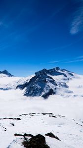 Preview wallpaper mountains, snow, clouds, snowy, nature