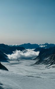 Preview wallpaper mountains, snow, clouds, rocks, mountain range