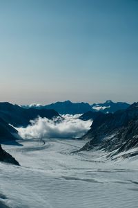 Preview wallpaper mountains, snow, clouds, rocks, mountain range