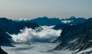 Preview wallpaper mountains, snow, clouds, rocks, mountain range