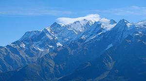 Preview wallpaper mountains, snow, clouds, nature, landscape