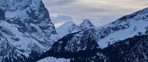 Preview wallpaper mountains, snow, dusk, winter, landscape