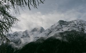 Preview wallpaper mountains, snow, fog, nature