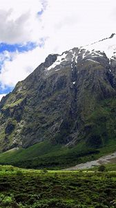 Preview wallpaper mountains, snow, greens, height, sky, greatness