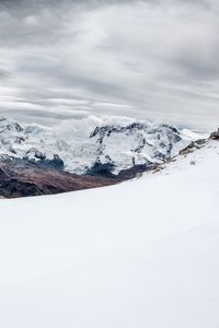 Preview wallpaper mountains, snow, high, sky, clouds