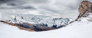 Preview wallpaper mountains, snow, high, sky, clouds
