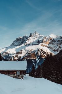Preview wallpaper mountains, snow, house, resort, morzine, france