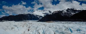 Preview wallpaper mountains, snow, ice, landscape, mountain range, peaks