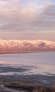 Preview wallpaper mountains, snow, lake, landscape, nature