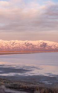 Preview wallpaper mountains, snow, lake, landscape, nature