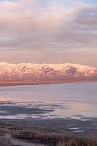 Preview wallpaper mountains, snow, lake, landscape, nature