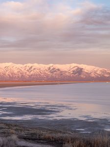 Preview wallpaper mountains, snow, lake, landscape, nature