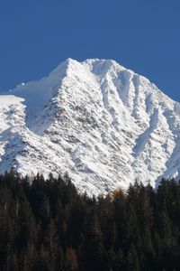 Preview wallpaper mountains, snow, landscape, peaks, trees