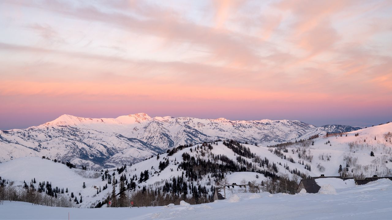 Wallpaper mountains, snow, landscape, trees