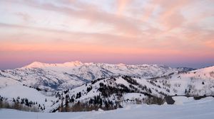 Preview wallpaper mountains, snow, landscape, trees