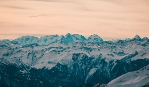 Preview wallpaper mountains, snow, mountain range, nature, landscape