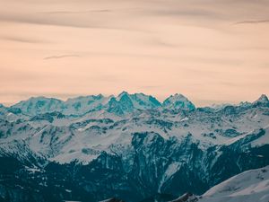 Preview wallpaper mountains, snow, mountain range, nature, landscape