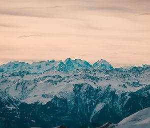 Preview wallpaper mountains, snow, mountain range, nature, landscape