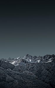 Preview wallpaper mountains, snow, mountain range, landscape, dusk