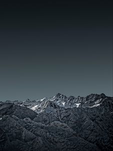 Preview wallpaper mountains, snow, mountain range, landscape, dusk