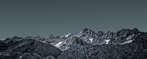 Preview wallpaper mountains, snow, mountain range, landscape, dusk