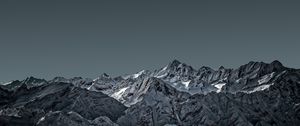 Preview wallpaper mountains, snow, mountain range, landscape, dusk