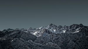 Preview wallpaper mountains, snow, mountain range, landscape, dusk