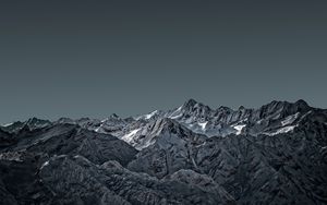 Preview wallpaper mountains, snow, mountain range, landscape, dusk