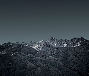 Preview wallpaper mountains, snow, mountain range, landscape, dusk