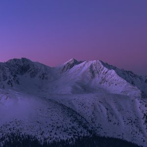 Preview wallpaper mountains, snow, night, landscape, dark