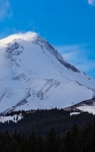 Preview wallpaper mountains, snow, peak, fog