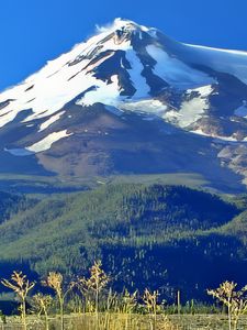 Preview wallpaper mountains, snow, peak, landscape, nature, hills