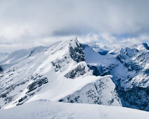 Preview wallpaper mountains, snow, peak, winter, landscape