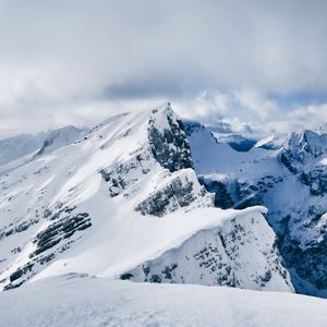 Preview wallpaper mountains, snow, peak, winter, landscape