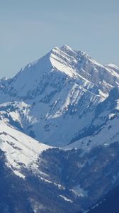 Preview wallpaper mountains, snow, peak, landscape, nature