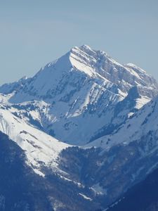 Preview wallpaper mountains, snow, peak, landscape, nature