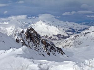 Preview wallpaper mountains, snow, peaks