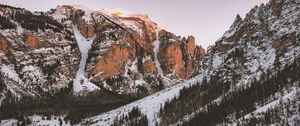 Preview wallpaper mountains, snow, peaks, marebbe, italy