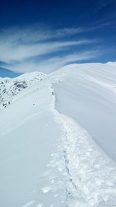 Preview wallpaper mountains, snow, peaks, trail