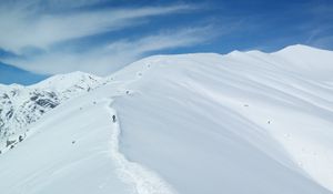 Preview wallpaper mountains, snow, peaks, trail