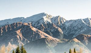 Preview wallpaper mountains, snow, peaks, trees, spruce