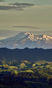 Preview wallpaper mountains, snow, relief, landscape, aerial view