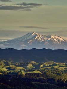 Preview wallpaper mountains, snow, relief, landscape, aerial view