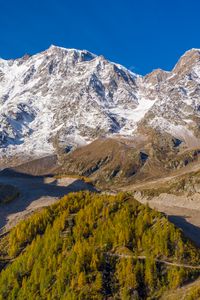 Preview wallpaper mountains, snow, relief, trees, valley