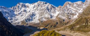 Preview wallpaper mountains, snow, relief, trees, valley