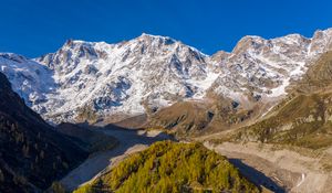 Preview wallpaper mountains, snow, relief, trees, valley