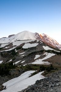 Preview wallpaper mountains, snow, relief, nature, landscape, trees