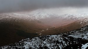 Preview wallpaper mountains, snow, relief, landscape, river